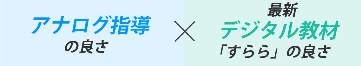 アナログ指導の良さ × 最新デジタル教材（すらら）の良さ